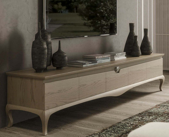 MOBILI-2G---MOBILE-PORTA-TV-IN-LEGNO-5-CASSETTI-IN-FRASSINO-L.247-P.50-H.52