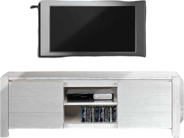 MOBILI-2G---MOBILE-PORTA-TV-IN-LEGNO-ABETE-BIANCO-SPAZZOLATO-165x45-H.55