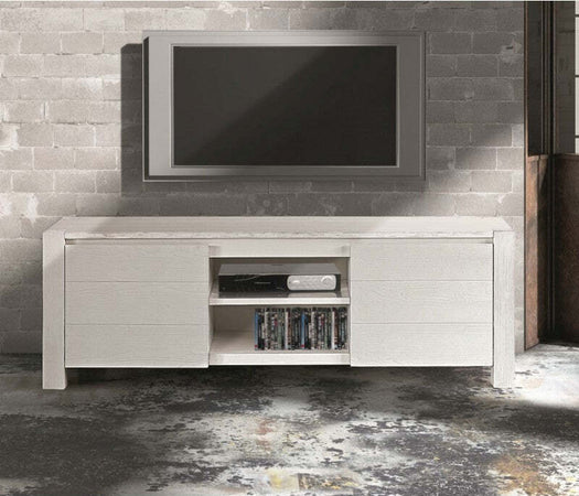 MOBILI-2G---MOBILE-PORTA-TV-IN-LEGNO-ABETE-BIANCO-SPAZZOLATO-165x45-H.55