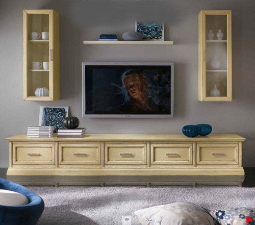 MOBILI-2G---PARETE-ATTREZZATA-PORTA-TV-IN-LEGNO-SHABBY-AVORIO-L.303