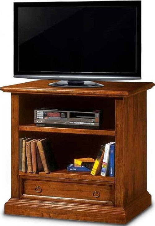 MOBILI-2G---Porta-televisore-in-legno-2-vani-1-cassetto-arte-povera-tinta-noce-L.85-x-P.47-H.79