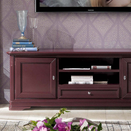 MOBILI-2G---PORTA-TV-2-ANTE-IN-LEGNO-SHABBY-ROSSO-BORDEAUX-181X52X65
