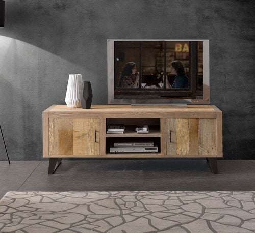 MOBILI-2G---PORTA-TV-2-ANTE-INDUSTRIAL-IN-LEGNO-MASSELLO-160X50X55