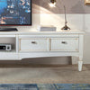 MOBILI-2G---PORTA-TV-2-CASSETTI-CLASSICO-LEGNO-SHABBY-BIANCO-220X50x51