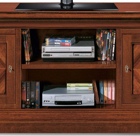MOBILI-2G---Porta-tv-2-porte-classico-intarsiato-legno-tinta-noce-130X50x60
