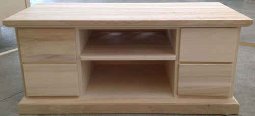 MOBILI-2G---PORTA-TV-4-CASSETTI-ARTE-POVERA-IN-LEGNO-GREZZO-L.120-P.53-H.53