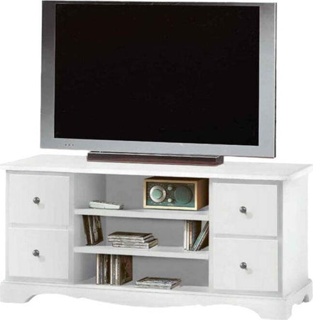 MOBILI-2G---PORTA-TV-4-CASSETTI-IN-LEGNO-SHABBY-BIANCO-117x49x53