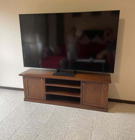 MOBILI-2G---Porta-tv-arte-povera-televisore-in-legno-tinta-noce-160x45x56