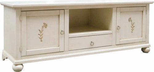 MOBILI-2G---PORTA-TV-CLASSICO-2-ANTE-1-CASSETTO-IN-LEGNO-AVORIO-L.160-P.50-H.60