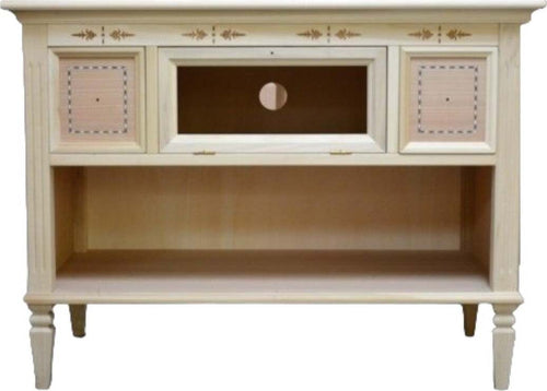 MOBILI-2G---PORTA-TV-CLASSICO-2-CASSETTI-1-RIBALTA-IN-LEGNO-GREZZO--L.100-P.51-H.75