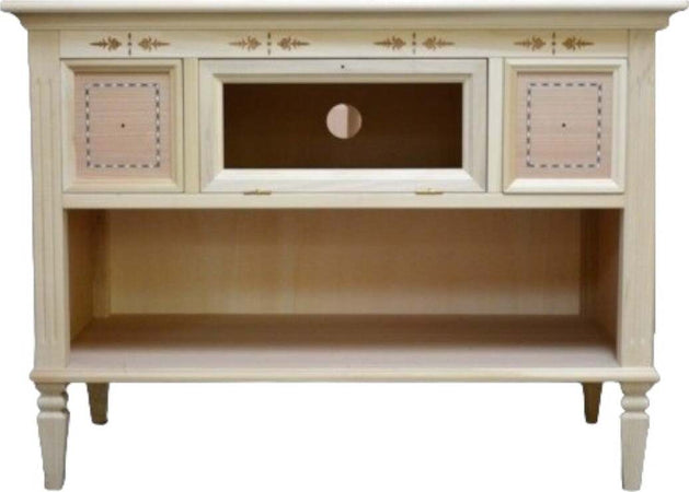 MOBILI-2G---PORTA-TV-CLASSICO-2-CASSETTI-1-RIBALTA-IN-LEGNO-GREZZO--L.100-P.51-H.75