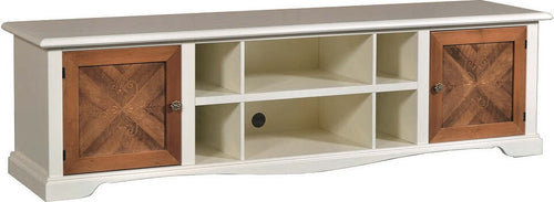 MOBILI-2G---PORTA-TV-CLASSICO-AVORIO-NOCE-ARTE-POVERA-L.205-P.50-H.58