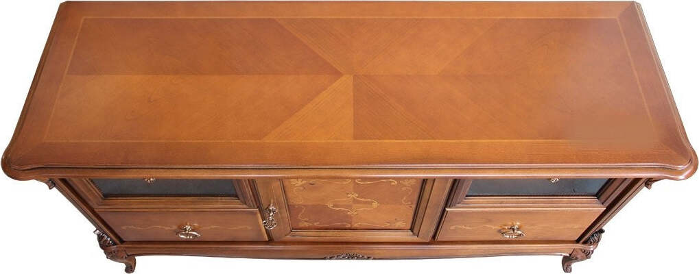MOBILI-2G---PORTA-TV-CLASSICO-IN-LEGNO-1-PORTA-2-CASSETTI-2-RIBALTE-BASSANO-L.141-P.47-H.70