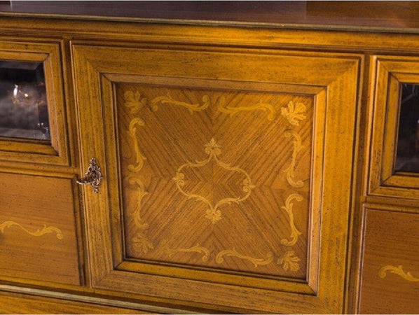 MOBILI-2G---PORTA-TV-CLASSICO-IN-LEGNO-1-PORTA-2-CASSETTI-2-RIBALTE-BASSANO-L.141-P.47-H.70