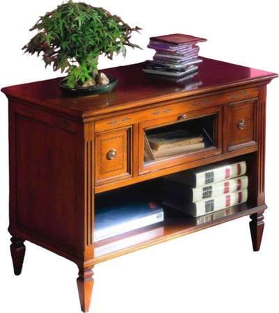 MOBILI-2G---PORTA-TV-CLASSICO-IN-LEGNO-2-CASSETTI-1-RIBALTA-FINITURA-BASSANO-L.100-P.51-H.75