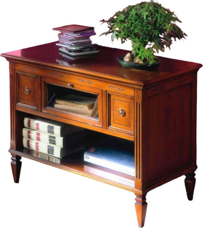 MOBILI-2G---PORTA-TV-CLASSICO-IN-LEGNO-2-CASSETTI-1-RIBALTA-FINITURA-BASSANO-L.100-P.51-H.75