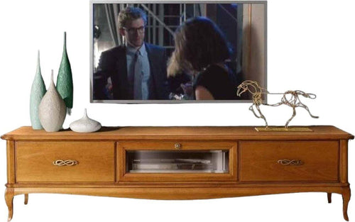 MOBILI-2G---PORTA-TV-CLASSICO-IN-LEGNO-2-CASSETTI-1-RIBALTA-FINITURA-BASSANO-L.200-P.50-H.50
