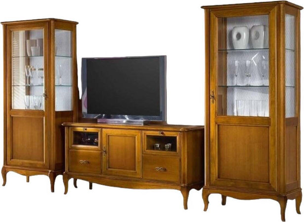 MOBILI-2G---PORTA-TV-CLASSICO-IN-LEGNO-2-CASSETTI-2-RIBALTE-FINITURA-BASSANO-L.141-P.47-H.70
