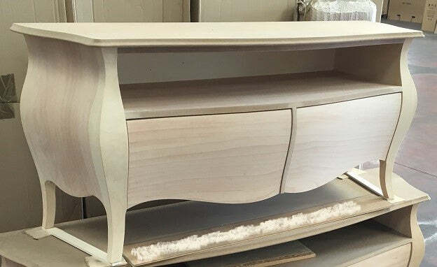 MOBILI-2G---PORTA-TV-CLASSICO-IN-LEGNO-BOMBATO-2-CASSETTI-GREZZO-L.141-P.45-H.62