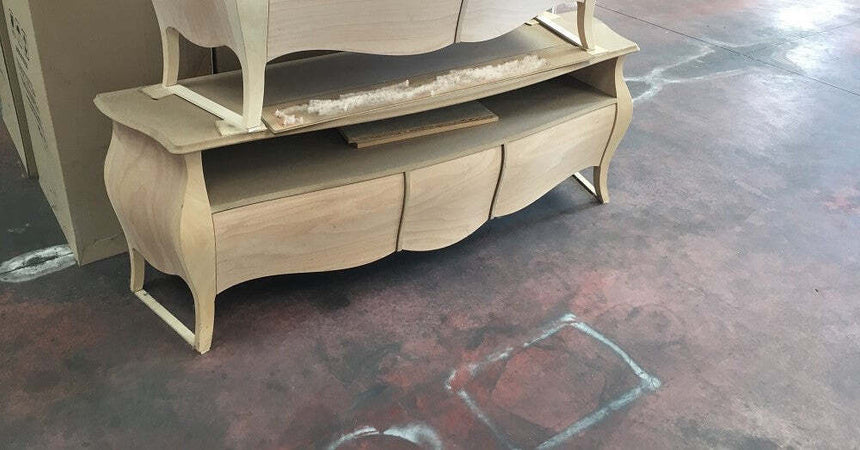 MOBILI-2G---PORTA-TV-CLASSICO-IN-LEGNO-BOMBATO-3-CASSETTI-GREZZO-L.176-P.45-H.62
