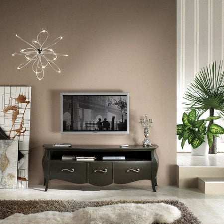 MOBILI-2G---PORTA-TV-CLASSICO-IN-LEGNO-BOMBATO-3-CASSETTI-GREZZO-L.176-P.45-H.62