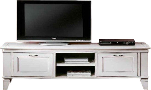 MOBILI-2G---PORTA-TV-IN-LEGNO-2-CASSETTI-SHABBY-BIANCO-176x60x50