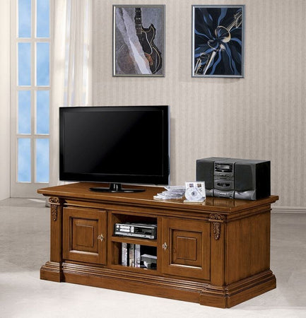 MOBILI-2G---Porta-tv-in-legno-2-porte-arte-povera-tinta-noce-158x60X62
