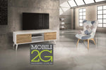 MOBILI-2G---PORTA-TV-IN-LEGNO-ABETE-SPAZZOLATO-NATURALE/BIANCO-160X45X55