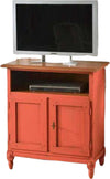 MOBILI-2G---PORTA-TV-IN-LEGNO-ARTE-POVERA-ARANCIONE-ANTICATO/NATURALE-81X43X94