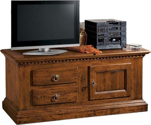 MOBILI-2G---Porta-tv-in-legno-classico-2-cassetti-1-porta-tinta-noce-141x50X60