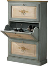 MOBILI-2G---SCARPIERA-3-ANTE-IN-LEGNO-MASSELLO-AZZURRO/OCRA-L.80-x-P.30-H.130