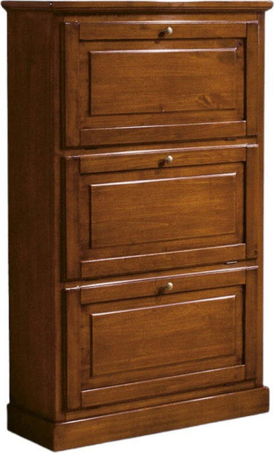 MOBILI-2G---SCARPIERA-3-ANTE-IN-LEGNO-MASSELLO-TINTA-NOCE-L.80-x-P.30-H.130