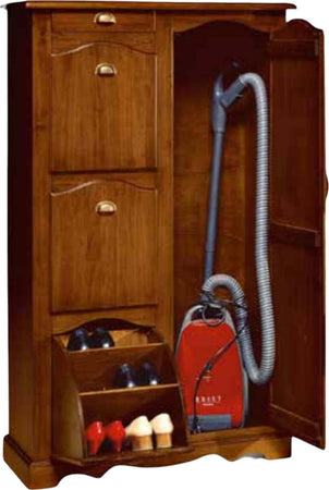 MOBILI-2G---SCARPIERA-CON-VANO-MULTIUSO-IN-LEGNO-TINTA-NOCE-ARTE-POVERA-L.94-P.43-H.155