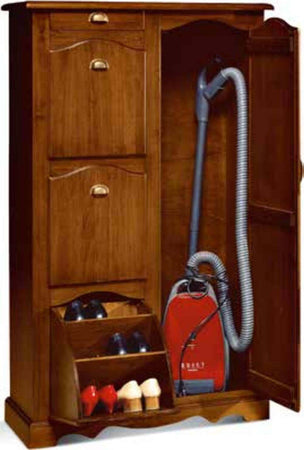 MOBILI-2G---SCARPIERA-CON-VANO-MULTIUSO-IN-LEGNO-TINTA-NOCE-ARTE-POVERA-L.94-P.43-H.155