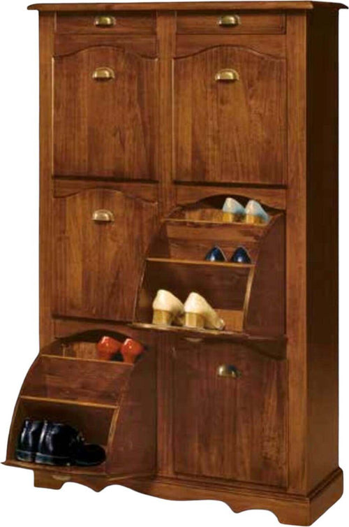 MOBILI-2G---SCARPIERA-DOPPIA-IN-LEGNO-TINTA-NOCE-ARTE-POVERA-L.94-P.43-H.155