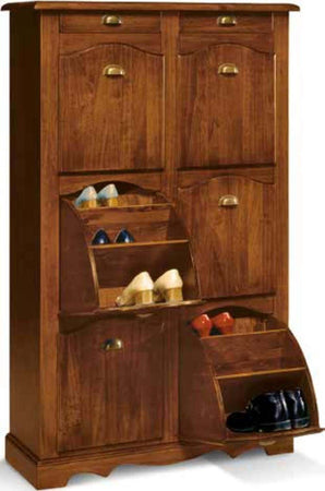 MOBILI-2G---SCARPIERA-DOPPIA-IN-LEGNO-TINTA-NOCE-ARTE-POVERA-L.94-P.43-H.155