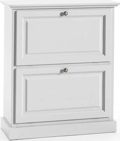 MOBILI-2G---SCARPIERA-LACCATO-BIANCO-FUMO-2-RIBALTE-DOPPIE(CONTIENE-12-PAIA-DI-SCARPE)MISURE-L.80-P.30-H.93