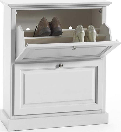 MOBILI-2G---SCARPIERA-LACCATO-BIANCO-FUMO-2-RIBALTE-DOPPIE(CONTIENE-12-PAIA-DI-SCARPE)MISURE-L.80-P.30-H.93