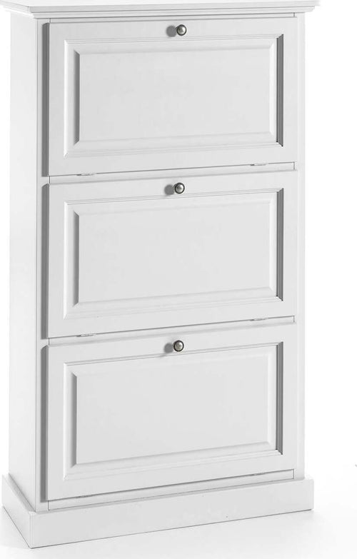 MOBILI-2G---SCARPIERA-LACCATO-BIANCO-FUMO-3-RIBALTE-DOPPIE(CONTIENE-18-PAIA-DI-SCARPE)MISURE-L.80-P.30-H.130