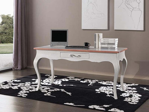 MOBILI-2G---SCRIVANIA-1-CASSETTO-LEGNO-BIANCO-BICOLORE-160X75X80