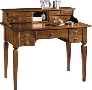 MOBILI-2G---SCRIVANIA-13-CASSETTI-IN-LEGNO-ARTE-POVERA-TINTA-NOCE-120X57X104