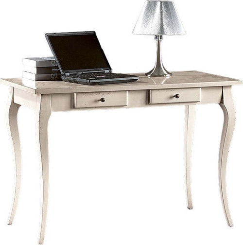 MOBILI-2G---SCRIVANIA-2-CASSETTI-LEGNO-BIANCO-ARTE-POVERA-120X60X78