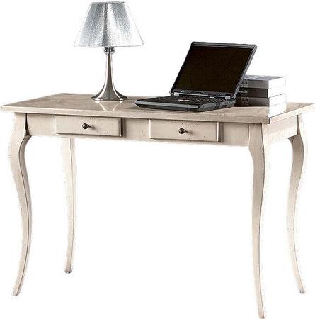 MOBILI-2G---SCRIVANIA-2-CASSETTI-LEGNO-BIANCO-ARTE-POVERA-120X60X78