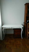MOBILI-2G---SCRIVANIA-2-CASSETTI-LEGNO-BIANCO-ARTE-POVERA-120X60X78