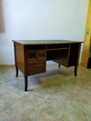 MOBILI-2G---SCRIVANIA-4-CASSETTI-IN-LEGNO-ARTE-POVERA-TINTA-NOCE-130x74x81