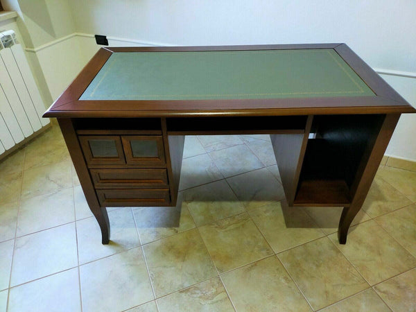MOBILI-2G---SCRIVANIA-4-CASSETTI-IN-LEGNO-ARTE-POVERA-TINTA-NOCE-130x74x81