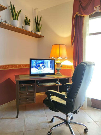 MOBILI-2G---SCRIVANIA-4-CASSETTI-IN-LEGNO-ARTE-POVERA-TINTA-NOCE-130x74x81