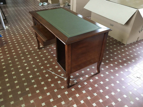 MOBILI-2G---SCRIVANIA-4-CASSETTI-IN-LEGNO-ARTE-POVERA-TINTA-NOCE-130x74x81