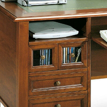 MOBILI-2G---SCRIVANIA-4-CASSETTI-IN-LEGNO-ARTE-POVERA-TINTA-NOCE-130x74x81
