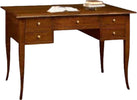 MOBILI-2G---SCRIVANIA-5-CASSETTI-IN-LEGNO-ARTE-POVERA-TINTA-NOCE-L.105-x-P.56-x-H.81